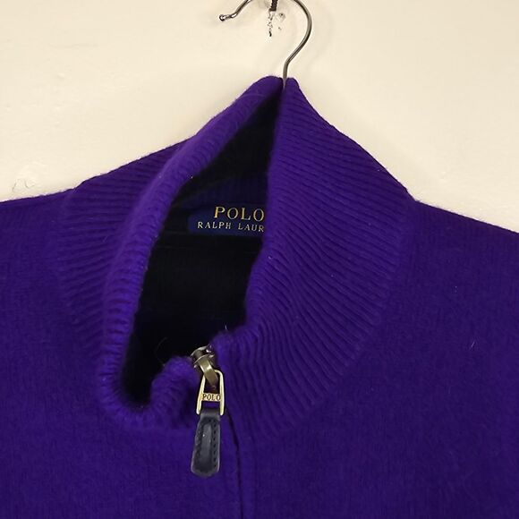 Polo Ralph Lauren purple ¼ zip pullover sweater wool & cashmere size xl - Picture 5 of 8